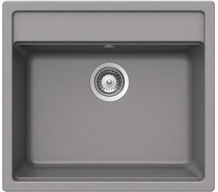 SCHOCK Küchenspüle Nemo N-100 in Croma I kompakte Granitspüle für 60 cm Unterschrank I robustes, pflegeleichtes Cristalite I geräumiges Becken für mehr Komfort I Design-Spüle mit Excenterbedienung