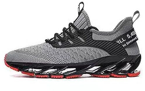 Turnschuhe Herren Laufschuhe Damen Sportschuhe Atmungsaktiv Leichtewichts rutschfeste Gym Fitness Schuhe Fashion Luftpolster Sneaker Schwarz Weiß Rosa Grau Rot Gelb Grün Orange Lila18 Gray red 43
