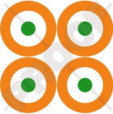 Indien indischen Luftwaffe IAF Aircraft Roundels 5,1 cm (50 mm) Vinyl Sticker, Aufkleber X4