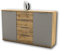 Capri Schlafzimmer Kommode in Wildeiche Optik, Basaltgrau - modernes & ausdrucksstarkes Softclose Sideboard für Ihr Schlafzimmer - 150 x 90 x 38 cm (B/H/T)
