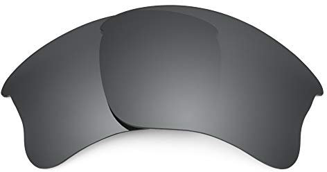 Revant Verres de Rechange Compatibles avec Oakley Flak Jacket XLJ, Polarisés, Chrome Noir MirrorShield