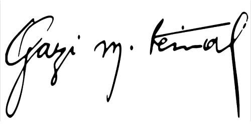 WANDKIND GAZI ATATÜRK IMZA Aufkleber Auto Sticker Autosticker Autoaufkleber Araba Yapiskan Mustafa Kemal Ata (Schwarz)