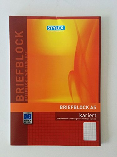 Stylex 40026 Briefblock A5 Block 2 stück Set kariert