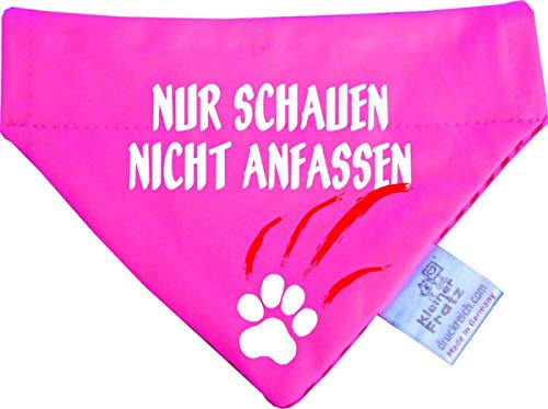 Kleiner Fratz Hunde Durchzugstuch (Fb: pink-Navy) (Gr.L - 28 x 20 cm) Nur schauen Nicht anfassen