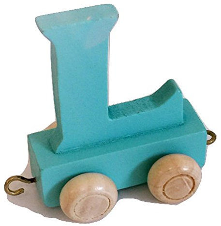 FunWorldToys® Buchstabenzug Bunt Holzeisenbahn Namenszug aus Holz (Buchstabe L)