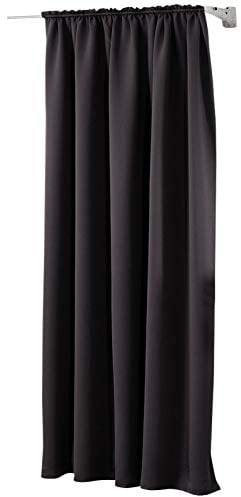 WOLTU Thermovorhang, Verdunklungsvorhang Blickdicht, Gardine mit Kräuselband für Schiene, Vorhang 250g/m² Schwere Wärmeisolierende, für Wohnzimmer Schlafzimmer, 140 x 225 cm, Anthrazit