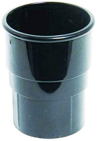 FLOPLAST 68mm Round Gutter Pipe Socket - Black - Pack of 2