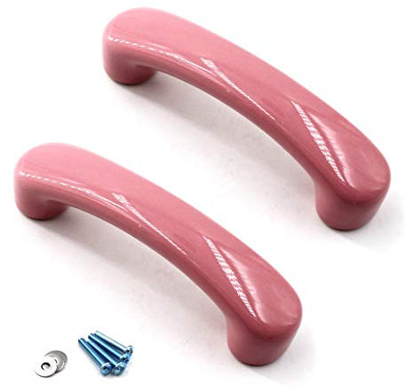 Niedliche Keramik Knauf Schrank Griffe Türknauf Schublade Griff Pull Knöpfe für Kinder Kid 's Room Kommode,Küche Schränke, Badezimmer KinderZimmer Dekor 2 Stück-Pink