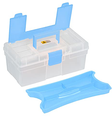 Allit 416401 McPlus Clear 12.5, blau, Aufbewahrungskoffer, Werkzeugkoffer, Nähkoffer, Werkzeugkiste klein