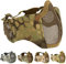 AOUTACC Airsoft Mesh Maske, Half Face Mesh Masken mit Gehörschutz für CS/Hunting/Paintball/Shooting-MA