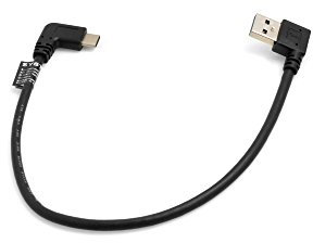 System-S USB-C Kabel 30cm USB 3.1 Type C Stecker 90 Grad gewinkelt zu USB A 3.0 90 Grad Rechter Winkel Stecker