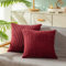 CaliTime Kissenbezüge Kissenhülle 2er-Pack Bequeme Kissenbezüge für Couch, Schlafsofa, bequem, superweich, Kordsamt, beidseitig gestreift, 40 cm x 40 cm, Burgunderrot
