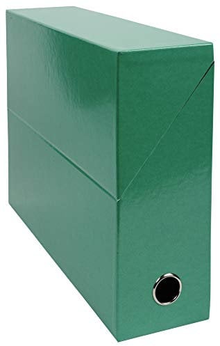 Exacompta 89933E Packung mit 5 Transferboxen Iderama aus laminiertem Karton, robust und strapazierfähig, 24 x 32 cm, Ideal für Ihre Dokumente in Format DIN A4, Rücken 90mm, grün, 5 Stück