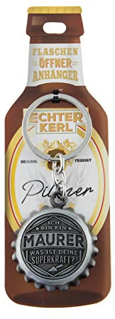 History & Heraldry Echter Kerl Maurer Flaschenöffner und Schlüsselanhänger mit Name und Spruch