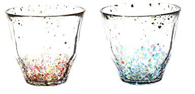 ADERIA Tsugaru Vidro Glass Pair Set, 3.0 fl oz (85 ml), Made in Japan, Gift Box (Rock Glass)