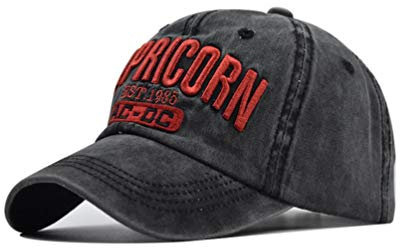 XibeiTrade Vintage Capricorn Baseball Cap Retro Sport Outdoor Cap Gr. M, Schwarz