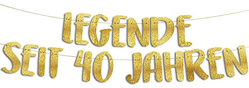 Lustige Banner, Glitzerbanner Legende Seit 40 Jahren, Partyzubehör zum 40. Geburtstag