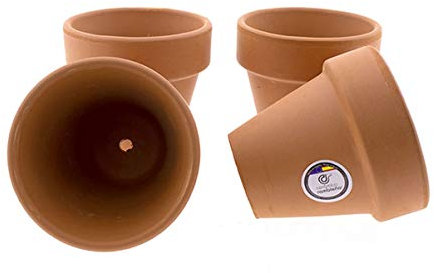 CERÁMICA RAMBLEÑA | Macetas de Barro Rojo | Macetas Decorativas | Macetas de cerámica | Macetas Exterior | Pack x4 Maceta de Barro Rojo Terracota | 13x13x12 cm