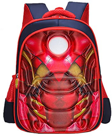 BN Student Schultasche, Kinderrucksäcke, Ironman rucksack Einstellbare Kindergarten Buch Taschen Grundschule Junge Mädchen Buch im Rucksack