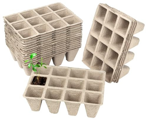 Anzuchttöpfe aus Zellulose Höhe 5 cm zur Anzucht von Pflanzen Pikiertöpfe biologisch abbaubarer Pflanztopf Anzuchttopf für Garten Balkon Terrasse Beet Hochbeet Kräutergarten Gewächshaus (360)