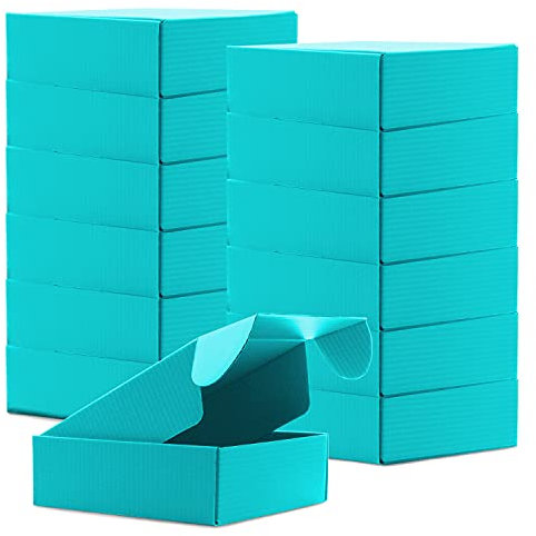 Kartons, Versandkartons, recycelbar, Wellpappe, kleine Versandaufbewahrung, Geschenkboxen für Versand, Geschenkverpackung, 15,2 x 15,2 x 5,1 cm, Blau, 15 Stück