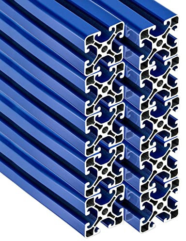 SCHMIDT systemprofile 10 Stück 2000mm Aluminium Profil 40x40mm Nut 8 Strebenprofil Blau 4040 Aluprofil Konstruktionsprofil 2m