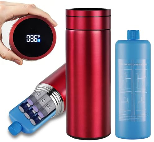 Bogush Enfriador grande de insulina de 60 horas para 6-8 bolígrafos, estuche de viaje, pantalla de temperatura, enfriador de medicamentos para viajes, aprobado por la TSA, enfriador de medicamentos