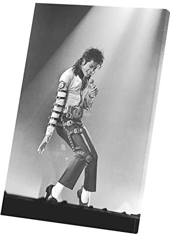 French Unicorn Michael Jackson Wandbild auf Leinwand Bild Konzert Sänger Pop Star Celebrite (30 cm x 45 cm)