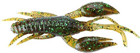 Akozon Crayfish Angeln Gummifische Flusskrebs Fischen Köder, 4pcs Silikon weicher Fischen-Langusten Köder Kunstköden Köder für Karpfen Bass Fischen Frischwasser Salzwasser dunkelgrünes Krebs Angeln