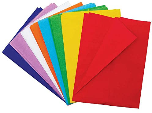 Baker Ross Papier Crepon Couleurs Arc en Ciel - Lot de 8, Fournitures Artistiques pour Enfants (FC749)