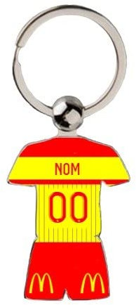 Porte Clé Football Lens 2022 2023 Maillot Domicile Personnalisable avec Nom et Numéro