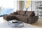 ML Furniture Velvet Ecksofa in L-Form – Braun Sofa – Couch mit Stauraum und Kissen - Ausziehbares Schlafsofa – Sofa mit Schlaffunktion - Schlafsofa mit Bettkasten – Gästebett – 289 x 189 cm