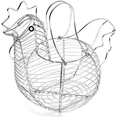 FROATS Eierkörbe zum Sammeln von frischen Eiern, Vintage-Hühner-Eierkorb, Drahtkorb mit Griff, geeignet für Bauernhaus, Hühnerstall-Zubehör, Küchenaufbewahrung, Eiersammelkörbe