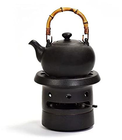 TEASOULTea Soul Wasserkocher-Set mit Herd Schwarz Lin's Keramik Studio