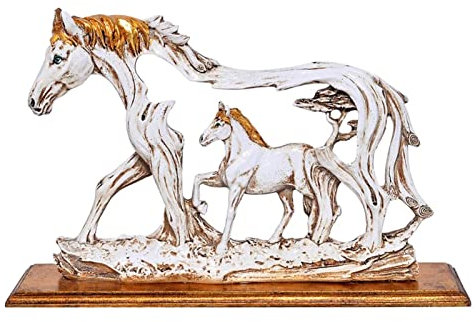 Suphyee Stehende Statuen aus Kunstharz - Handgefertigte Tierornament-Skulptur | Dekorative Pferdeskulptur, geeignet für Bücherregal, Schreibtisch, Vitrine oder Weinschrank