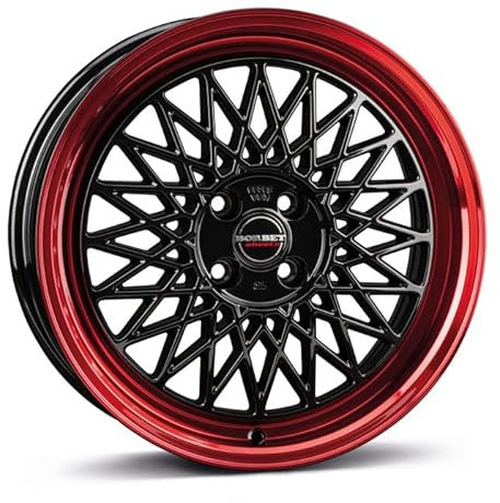 Borbet Felge B 7x17 ET20 4x108 black rim red B 70720108465,1BRR