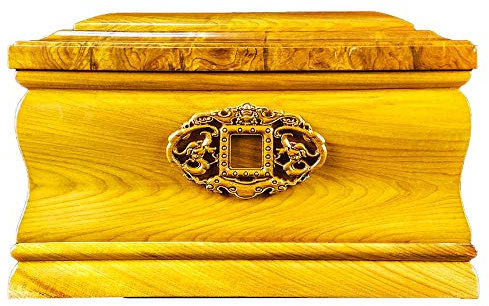 Menschliche Urnen aus Holz, Urnen für menschliche Asche, Baum des Lebens, Holzurne für Erwachsene, Erinnerungsbox für immer (Golddraht, Nanmu 380 Kubikzoll), Einäscherungsglas für Erwachsene small