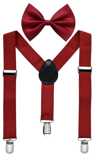 Miobo Unisex Hosenträger mit Fliege für Kinder: Stylisch und praktisch, mit drei Clips