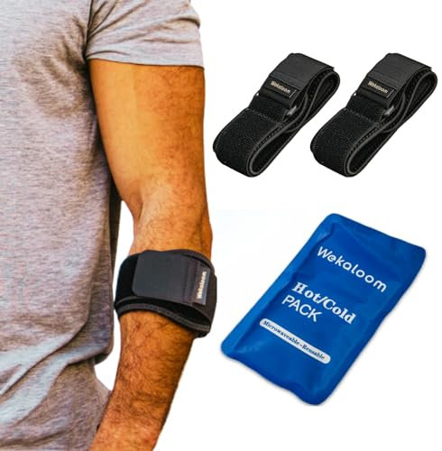 Wekaloom 2er Pack Epicondylitis-Ellenbogenbandagen und Kälte- und Wärmepackung für Verletzungen. Tennisarm-Bandagen. Tendonitis Bänder.
