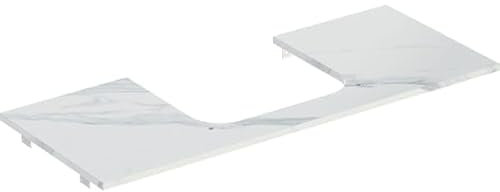 Geberit ONE piano lavabo, centro tagliato, per lavabo da appoggio, gres, 120x2x47cm, 505.115.00.; colorazione: Marmo look bianco/opaco
