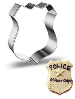 Ausstechform aus Edelstahl, Polizeiabzeichen, 6,3 x 7,9 cm