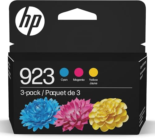 HP 923 Cyan/Magenta/Yellow Standard Yield Ink Cartridges, 3/Pack (6C3Y4LN)