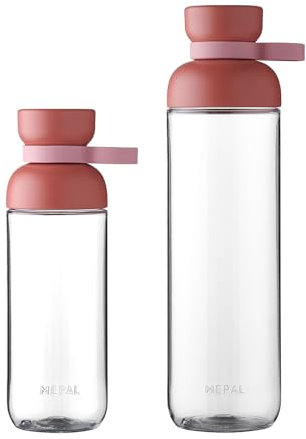 Mepal Trinkflaschen Vita - Wasserflaschen Duo Pack - Flaschen für Uni, Arbeit, Fitness, Outdoor, Job - Stoßfest, Auslaufsicher - BPA-frei & Spülmaschinenfest - 500 & 900 ml - Vivid Mauve