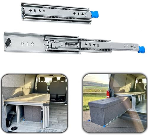 Schwerlastauszüge Bis 120kg Mit Verriegelung Vollauszug 1 Paar Schubladenschienen 53mm Höhe Schwerlast Schubladenauszug, Seitenmontage (Größe : 750x53mm)