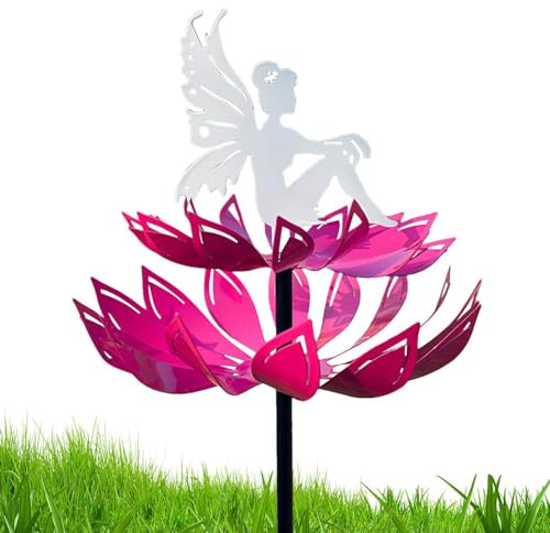 Gartenstecker Windspiel Gartendeko Blumenstecker Wetterfest Gartenstecker Windräder Für Garten Elfen Feenhof Windspiel Windrad Aus Metall Höhe 65cm Gartendeko Blumenstecker Für Gartendekoration