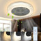 Homefire Ventilatore da soffitto con illuminazione e telecomando Silenzioso - 48,5CM LED Luce da soffitto Dimmerabile Ventilatore a tempo Luce da soffitto in cristallo Ventilatore da soggiorno