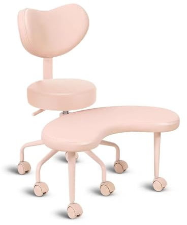 Elitix Kniestuhl Bürostuhl mit Gekreuzten Beinen, Fußstütze und Rollen, Kniestuhl mit Rückenstütze, Ergonomische Haltung Bei Rückenschmerzen, Meditationsstuhl für Schlechte Knie(Pink)