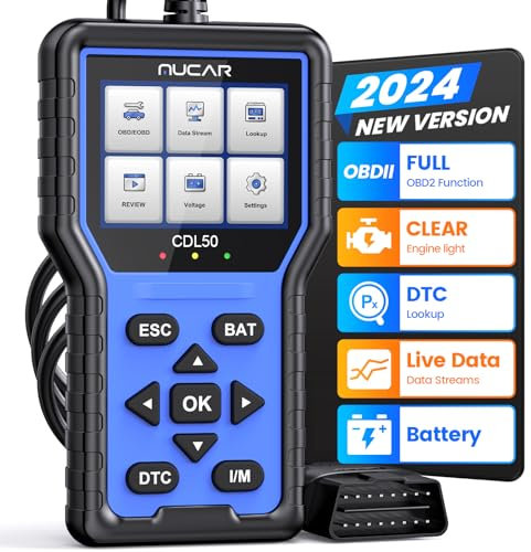 mucar CDL50 OBD2 Code Reader, Check Engine Light 10 OBD2 Functions, Car Fault Diagnostic Tool for Vehicle Performance Test, EVAP Smog OBD2 Diagnostic Tool