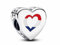 PANDORA Moments Niederlande Flagge Herz Charm aus Sterling Silber, Kompatibel Moments Armbändern, 792015C00_E063