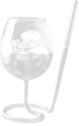 DNCG Verre à vin en spirale de paille - Verre à cocktail avec paille - Élégant gobelet à cocktail en spirale en paille - Verre à paille hautement transparent - Verre à vin résistant à la chaleur pour